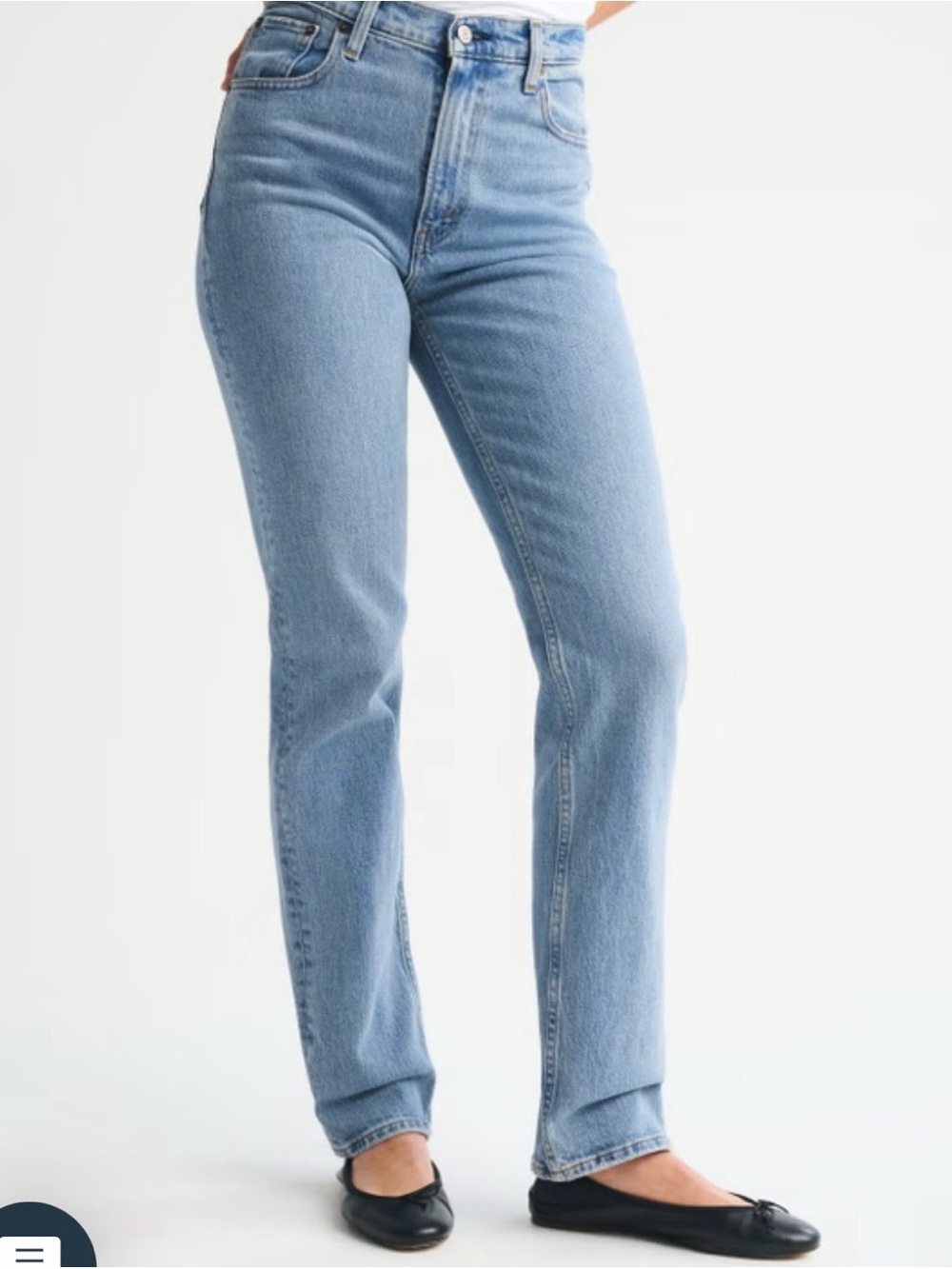 Classic High-Rise Straight Jeans in Light Blue by